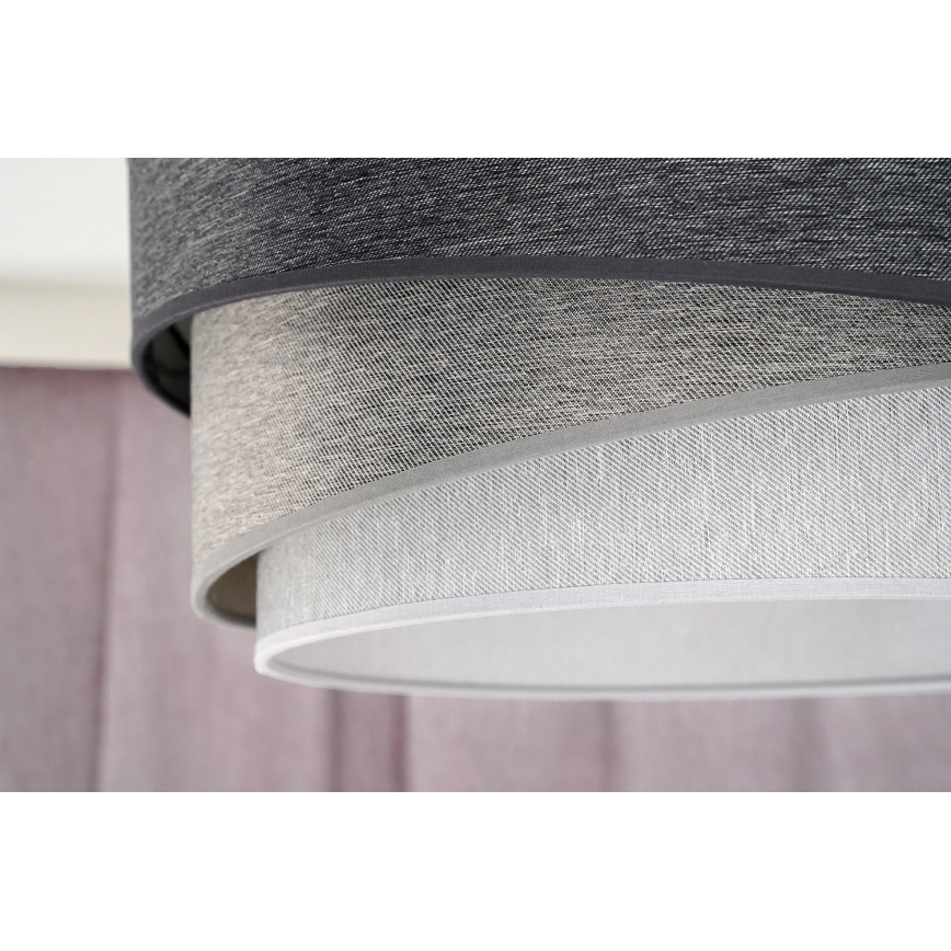 Duolla - Lestenec na vrvici KOBO 1xE27/15W/230V pr. 45 cm antracit/siva/bela