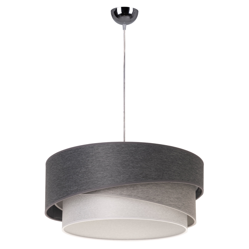 Duolla - Lestenec na vrvici KOBO 1xE27/15W/230V pr. 45 cm antracit/siva/bela
