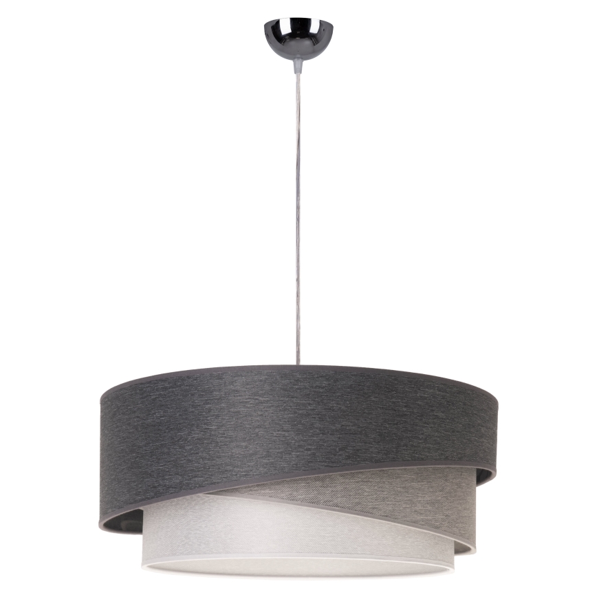 Duolla - Lestenec na vrvici KOBO 1xE27/15W/230V pr. 45 cm antracit/siva/bela