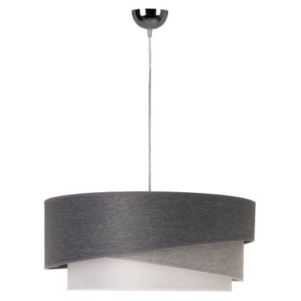 Duolla - Lestenec na vrvici KOBO 1xE27/15W/230V pr. 45 cm antracit/siva/bela