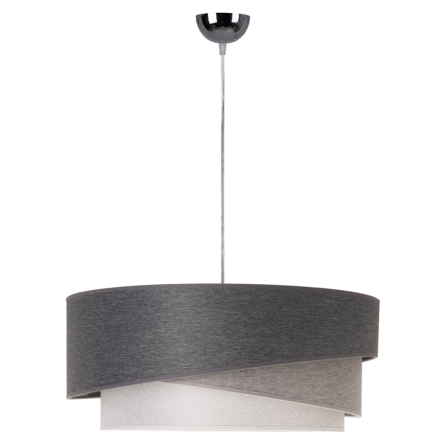 Duolla - Lestenec na vrvici KOBO 1xE27/15W/230V pr. 45 cm antracit/siva/bela