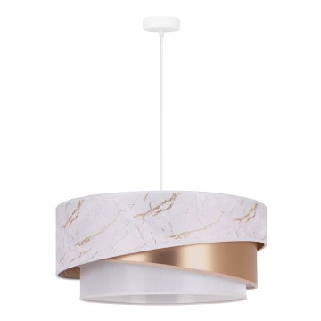 Duolla - Lestenec na vrvici KOBO 1xE27/15W/230V pr. 45 cm bela/rosegold
