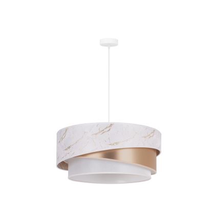 Duolla - Lestenec na vrvici KOBO 1xE27/15W/230V pr. 45 cm bela/rosegold
