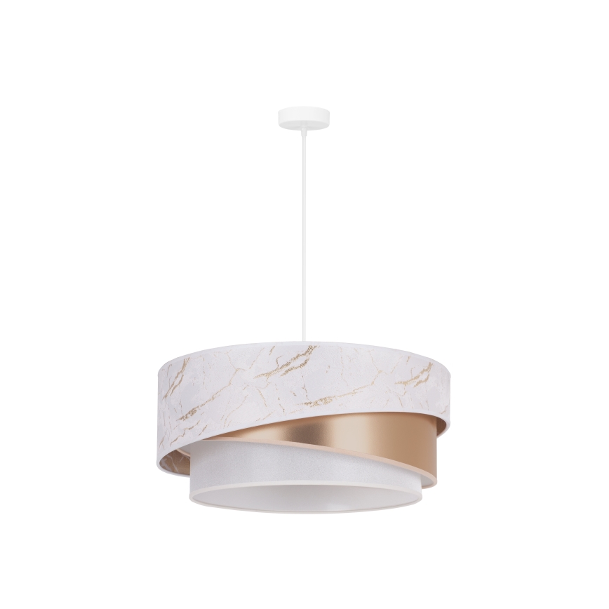 Duolla - Lestenec na vrvici KOBO 1xE27/15W/230V pr. 45 cm bela/rosegold