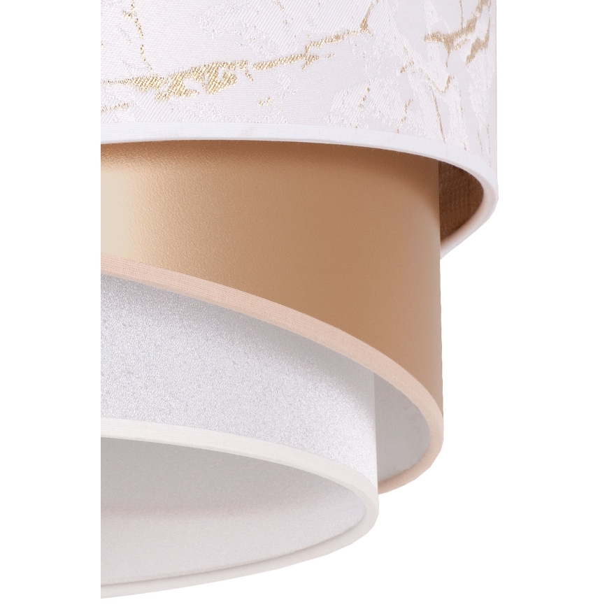 Duolla - Lestenec na vrvici KOBO 1xE27/15W/230V pr. 45 cm bela/rosegold