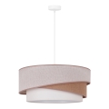 Duolla - Lestenec na vrvici KOBO 1xE27/15W/230V pr. 45 cm bež/rjava/bela