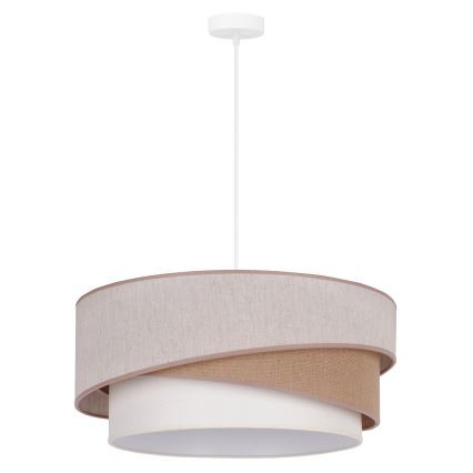 Duolla - Lestenec na vrvici KOBO 1xE27/15W/230V pr. 45 cm bež/rjava/bela
