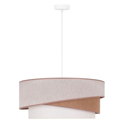 Duolla - Lestenec na vrvici KOBO 1xE27/15W/230V pr. 45 cm bež/rjava/bela
