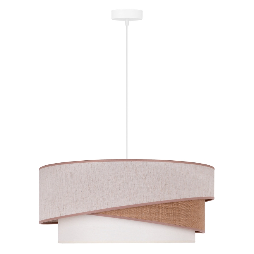 Duolla - Lestenec na vrvici KOBO 1xE27/15W/230V pr. 45 cm bež/rjava/bela