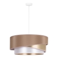 Duolla - Lestenec na vrvici KOBO 1xE27/15W/230V pr. 45 cm bež/zlata/bela