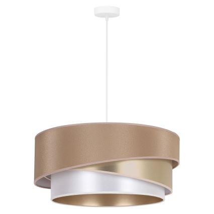 Duolla - Lestenec na vrvici KOBO 1xE27/15W/230V pr. 45 cm bež/zlata/bela