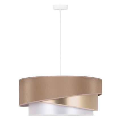 Duolla - Lestenec na vrvici KOBO 1xE27/15W/230V pr. 45 cm bež/zlata/bela