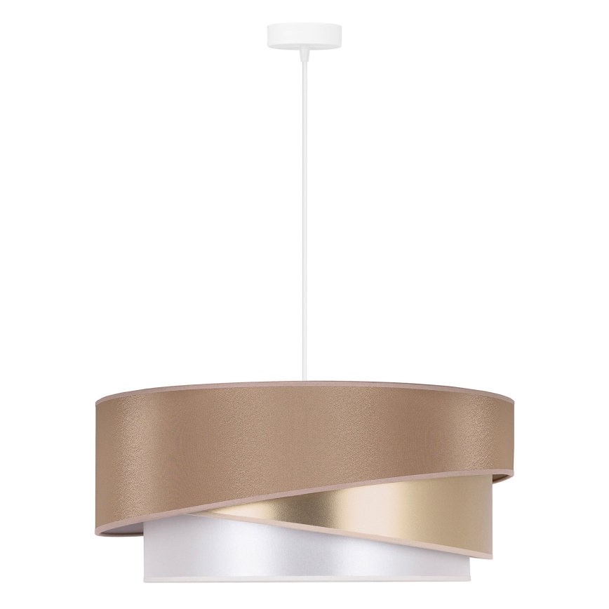 Duolla - Lestenec na vrvici KOBO 1xE27/15W/230V pr. 45 cm bež/zlata/bela