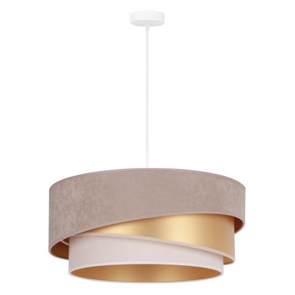 Duolla - Lestenec na vrvici KOBO 1xE27/15W/230V pr. 45 cm bež/zlata/krem barva