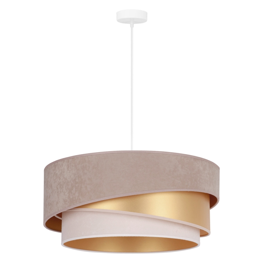 Duolla - Lestenec na vrvici KOBO 1xE27/15W/230V pr. 45 cm bež/zlata/krem barva