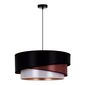 Duolla - Lestenec na vrvici KOBO 1xE27/15W/230V pr. 45 cm črna/bordo/srebrna
