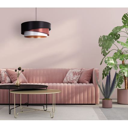 Duolla - Lestenec na vrvici KOBO 1xE27/15W/230V pr. 45 cm črna/bordo/srebrna