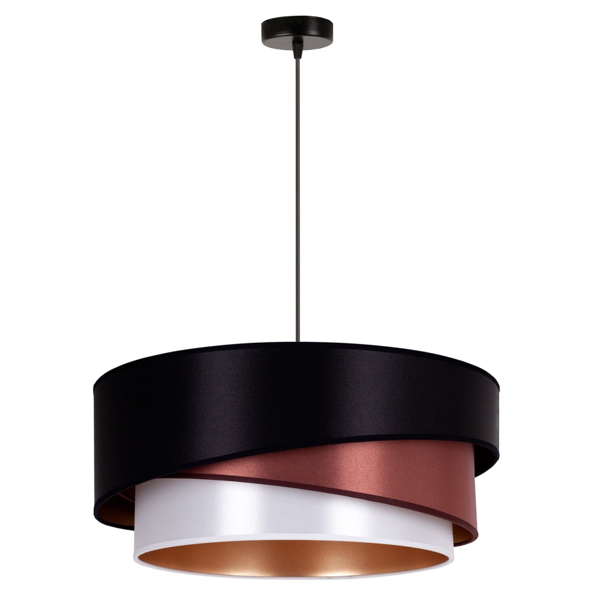Duolla - Lestenec na vrvici KOBO 1xE27/15W/230V pr. 45 cm črna/bordo/srebrna