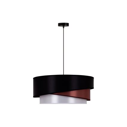 Duolla - Lestenec na vrvici KOBO 1xE27/15W/230V pr. 45 cm črna/bordo/srebrna