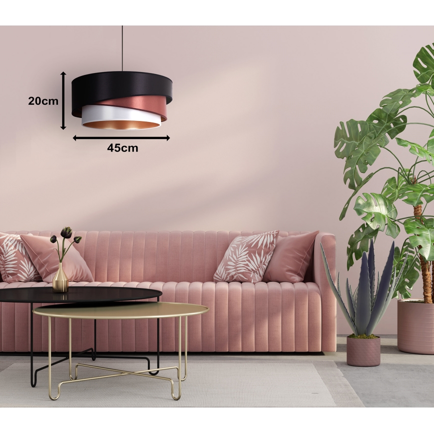 Duolla - Lestenec na vrvici KOBO 1xE27/15W/230V pr. 45 cm črna/bordo/srebrna