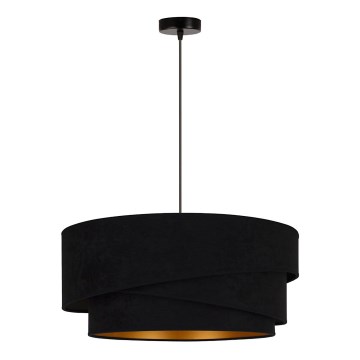 Duolla - Lestenec na vrvici KOBO 1xE27/15W/230V pr. 45 cm črna/zlata