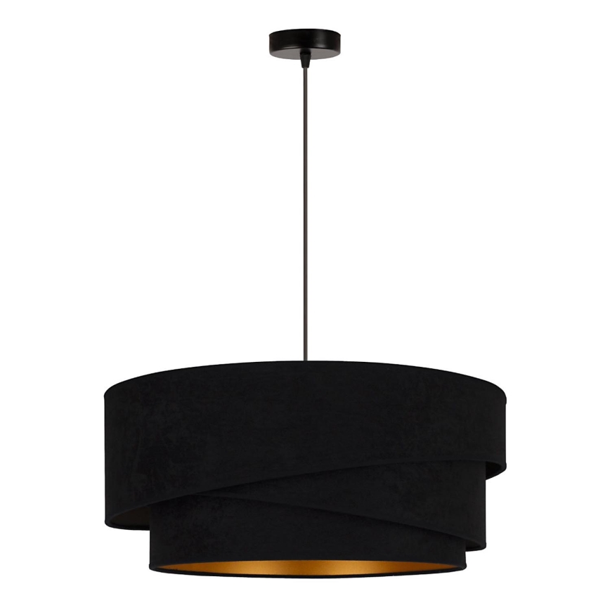 Duolla - Lestenec na vrvici KOBO 1xE27/15W/230V pr. 45 cm črna/zlata