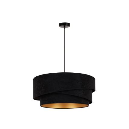 Duolla - Lestenec na vrvici KOBO 1xE27/15W/230V pr. 45 cm črna/zlata