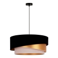 Duolla - Lestenec na vrvici KOBO 1xE27/15W/230V pr. 45 cm črna/zlata/krem barva
