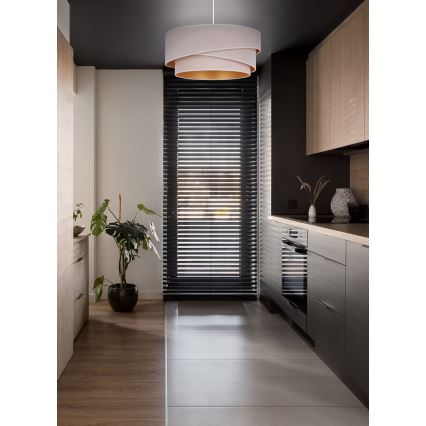 Duolla - Lestenec na vrvici KOBO 1xE27/15W/230V pr. 45 cm krem barva/zlata