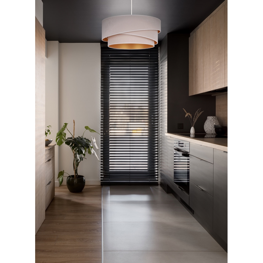 Duolla - Lestenec na vrvici KOBO 1xE27/15W/230V pr. 45 cm krem barva/zlata