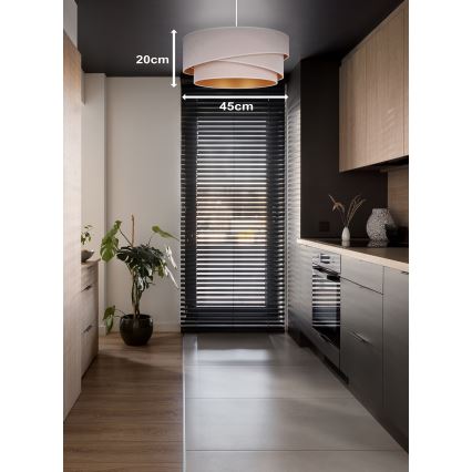 Duolla - Lestenec na vrvici KOBO 1xE27/15W/230V pr. 45 cm krem barva/zlata