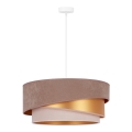 Duolla - Lestenec na vrvici KOBO 1xE27/15W/230V pr. 45 cm rjava/zlata/krem barva