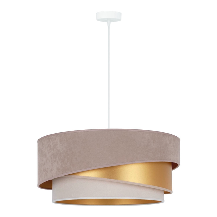 Duolla - Lestenec na vrvici KOBO 1xE27/15W/230V pr. 45 cm rjava/zlata/krem barva