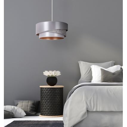 Duolla - Lestenec na vrvici KOBO 1xE27/15W/230V pr. 45 cm srebrna/zlata