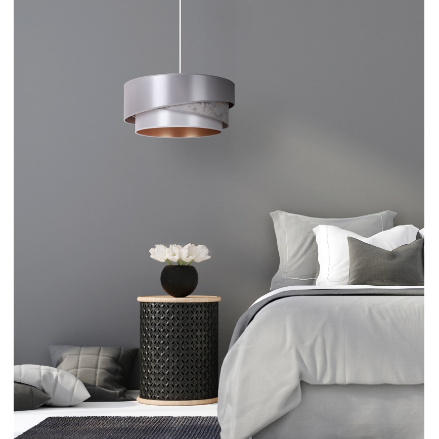 Duolla - Lestenec na vrvici KOBO 1xE27/15W/230V pr. 45 cm srebrna/zlata