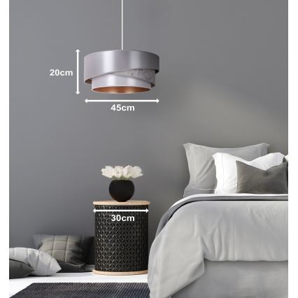 Duolla - Lestenec na vrvici KOBO 1xE27/15W/230V pr. 45 cm srebrna/zlata