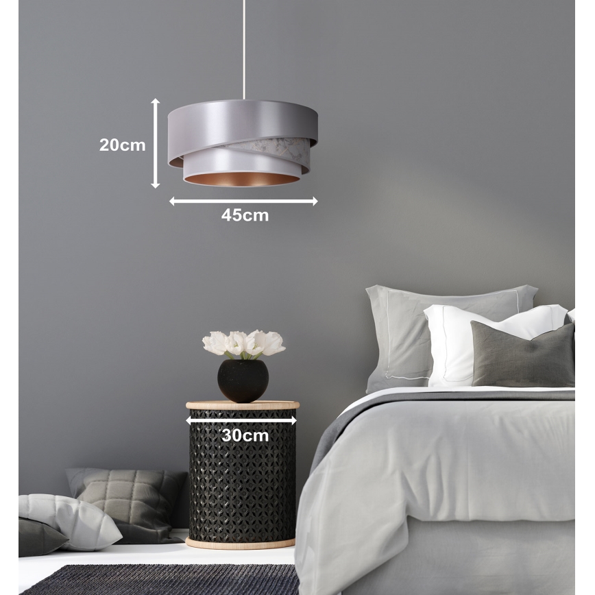 Duolla - Lestenec na vrvici KOBO 1xE27/15W/230V pr. 45 cm srebrna/zlata