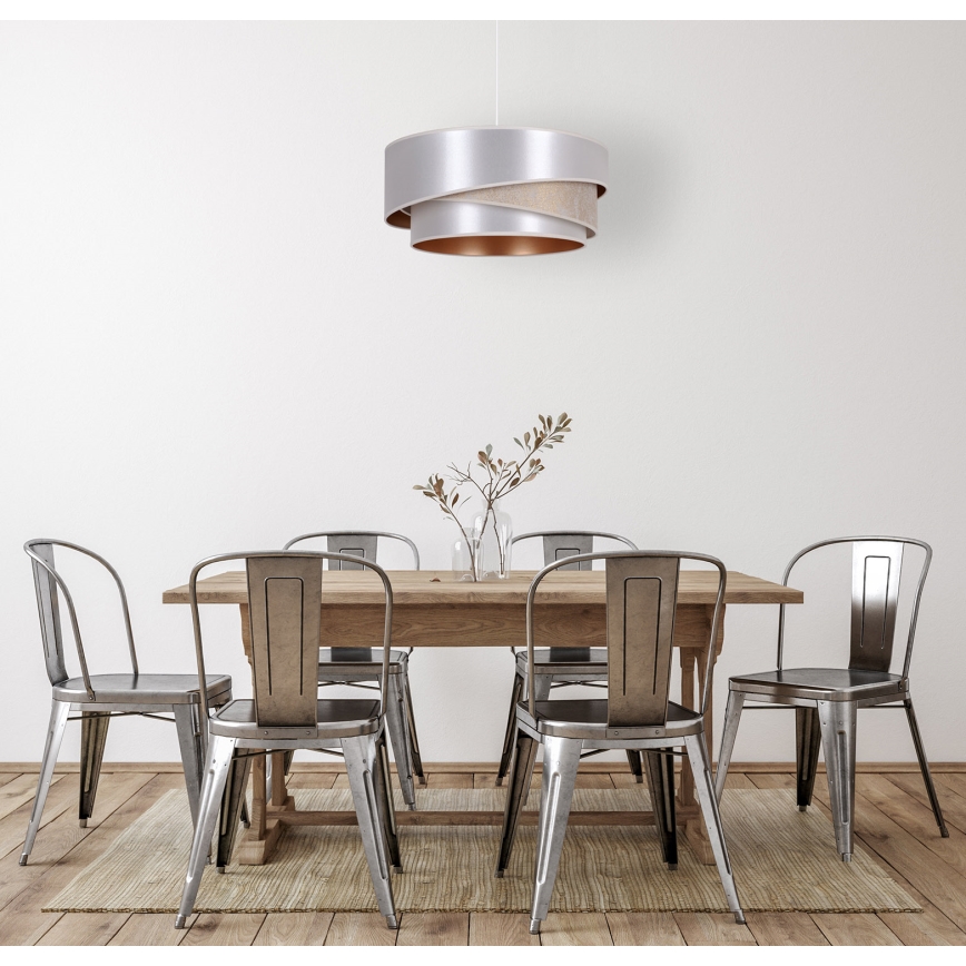 Duolla - Lestenec na vrvici KOBO 1xE27/15W/230V pr. 45 cm srebrna/zlata