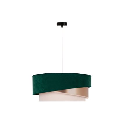 Duolla - Lestenec na vrvici KOBO 1xE27/15W/230V pr. 45 cm zelena/rosegold/krem barva