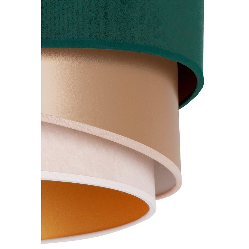 Duolla - Lestenec na vrvici KOBO 1xE27/15W/230V pr. 45 cm zelena/rosegold/krem barva