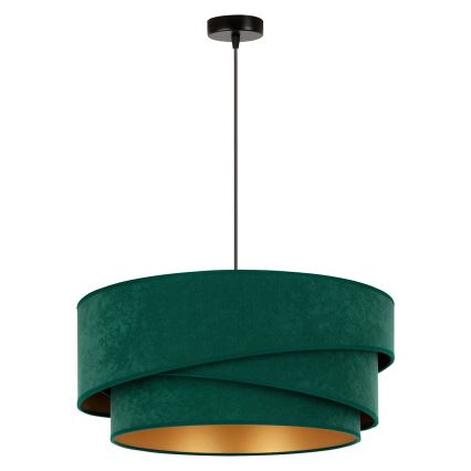 Duolla - Lestenec na vrvici KOBO 1xE27/15W/230V pr. 45 cm zelena/zlata
