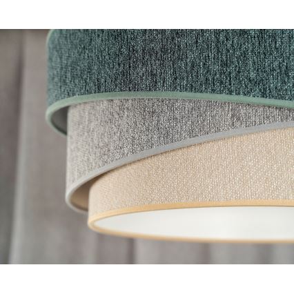 Duolla - Lestenec na vrvici KOBO ECO RECYCLING 1xE27/15W/230V pr. 45 cm zelena/siva/krem barva