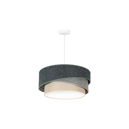 Duolla - Lestenec na vrvici KOBO ECO RECYCLING 1xE27/15W/230V pr. 45 cm zelena/siva/krem barva