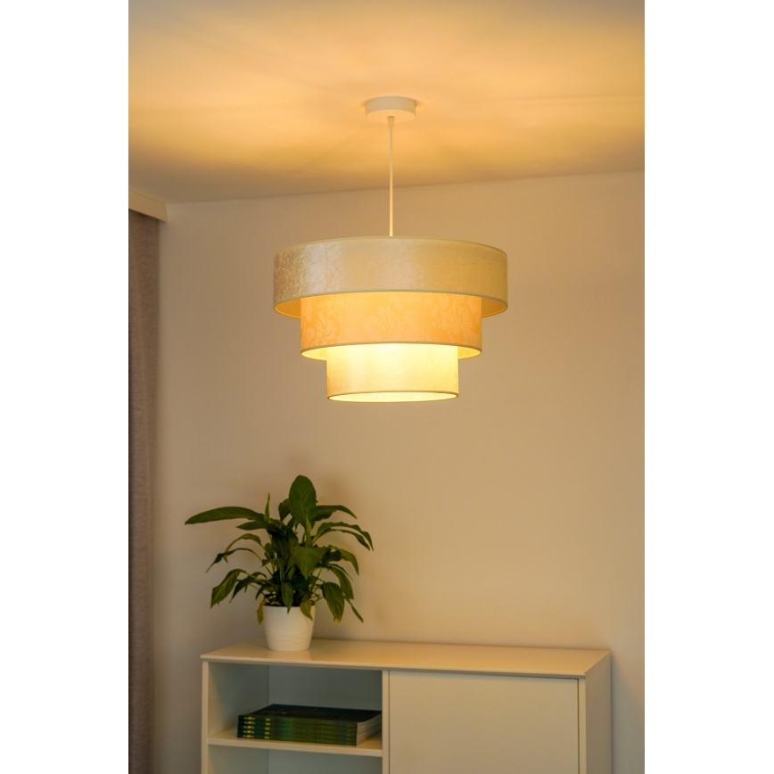 Duolla - Lestenec na vrvici LUNETA 1xE27/40W/230V pr. 45 cm krem barva