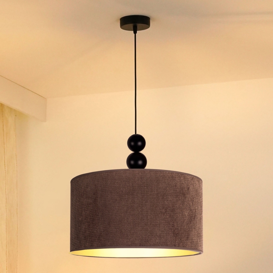 Duolla - Lestenec na vrvici LYON 1xE27/15W/230V pr. 40 cm rjava