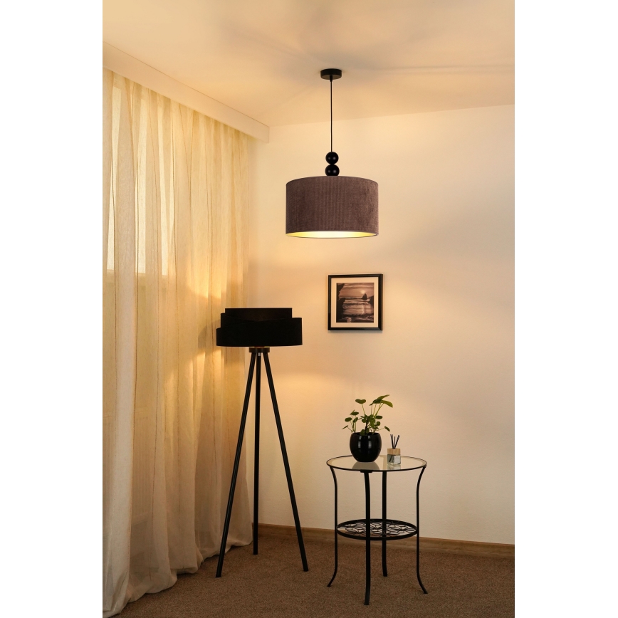 Duolla - Lestenec na vrvici LYON 1xE27/15W/230V pr. 40 cm rjava
