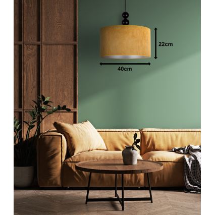 Duolla - Lestenec na vrvici LYON 1xE27/15W/230V pr. 40 cm rumena