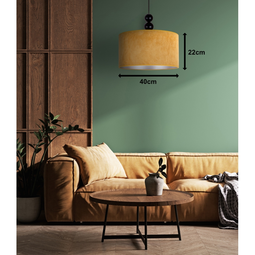Duolla - Lestenec na vrvici LYON 1xE27/15W/230V pr. 40 cm rumena