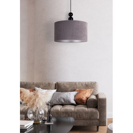 Duolla - Lestenec na vrvici LYON 1xE27/15W/230V pr. 40 cm siva