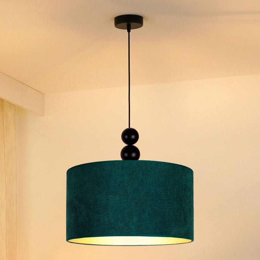 Duolla - Lestenec na vrvici LYON 1xE27/15W/230V pr. 40 cm zelena